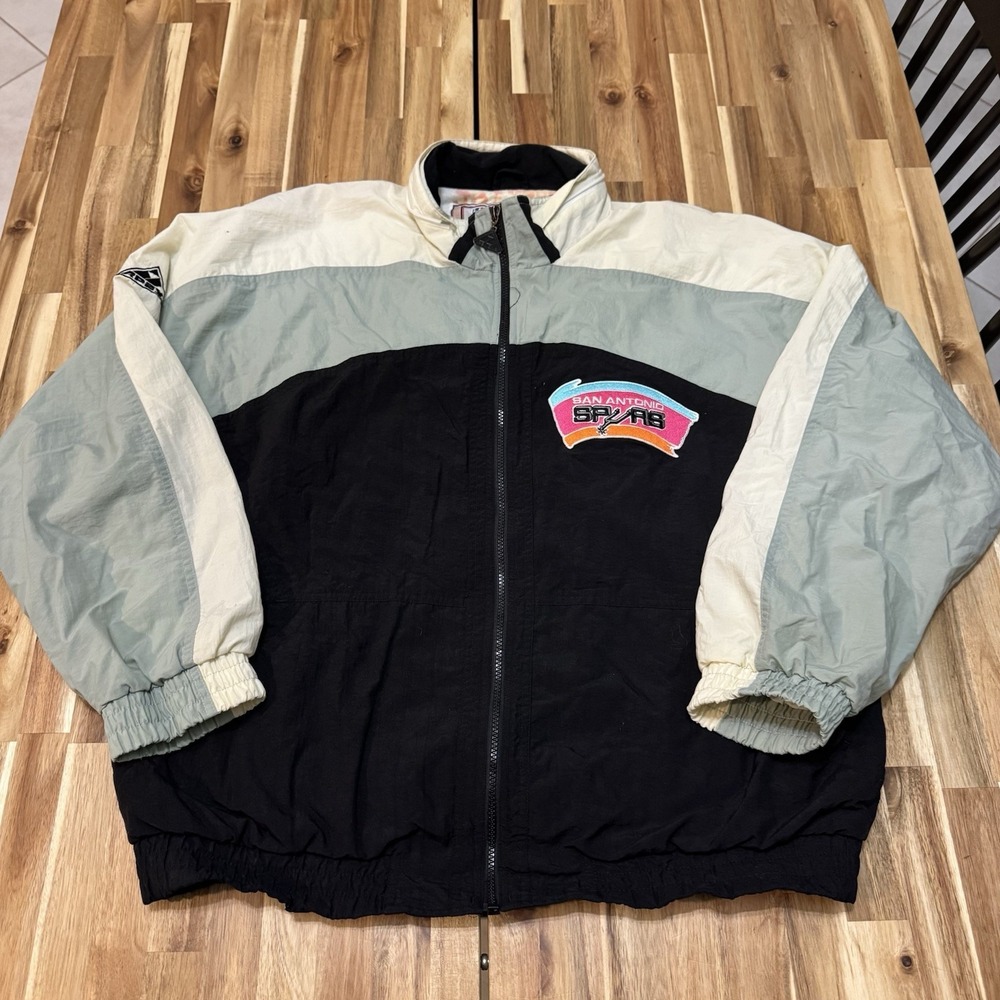 Vintage San Antonio Spurs Jacket Mens XL NBA Apex One Basketball Lined 90s